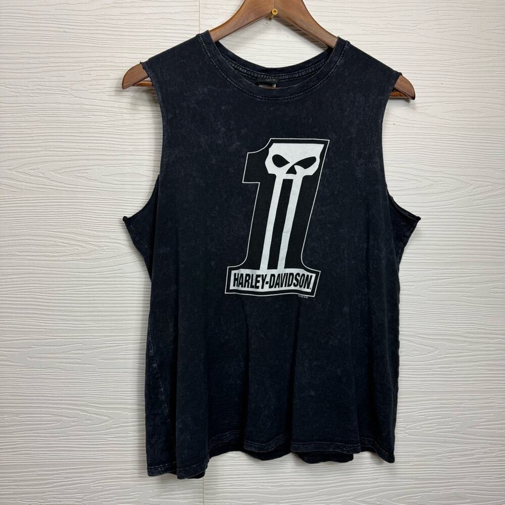Harley-Davidson Black Graphic Muscle Tee #1 Baton Rouge Large